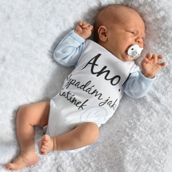 Body dlouhý rukáv s vtipným textem Baby Nellys, Ano! Vypadám jako tatínek, kluk
