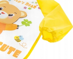 BocioLand Zástěrka, bryndák nepromakavý s dlouhým rukávem, Jahůdka, červený