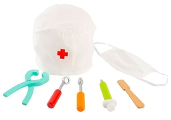 Eco Toys 7-dílná dřevěná zubařská sada s taškou