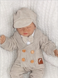 Z&amp;Z Pletený elegantní svetřík s knoflíčky Boy, béžový