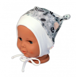 Baby Nellys Kojenecká čepička uzlíček na zavazování - Palouček, mátová