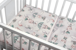 BABY NELLYS 3-dílná sada Mantinel s povlečením, Létající zvířátka, zelený