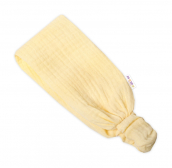 Baby Nellys Lehká mušelínová čelenka Bandana, žlutá