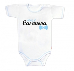 Body krátký rukáv s vtipným textem Baby Nellys, Malý Casanova, kluk, vel. 86