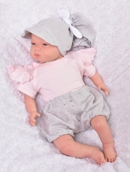 Baby Nellys Mušelínové letní kraťasky Stars, šedé