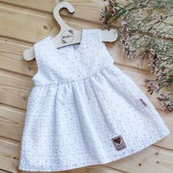 Baby Nellys Lehké Handmade šatičky Madeira, bílé, vel. 104