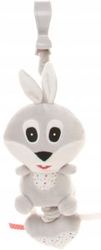 4Baby Závěsná plyšová hračka s melodií, Rabbit, šedá