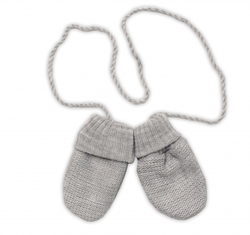 Baby Nellys Pletená čepice s šálou a rukavičky 3v1, STAR - šedá