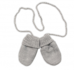Baby Nellys Pletená čepice s šálou a rukavičky 3v1, STAR - šedá