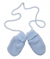 Baby Nellys Pletená čepice s šálou a rukavičky 3v1, STAR - sv. modrá