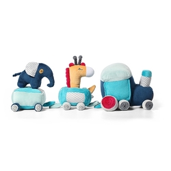 BabyOno Edukační vzdělávací hračka Safari train, modrá