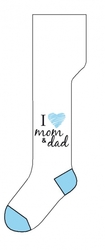 Baby Nellys Bavlněné punčocháče I love mom &amp; dad - modré, vel. 80/86