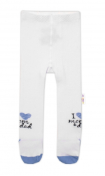 Baby Nellys Bavlněné punčocháče I love mom &amp; dad - modré, vel. 80/86