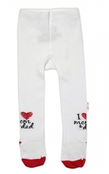 Baby Nellys Bavlněné punčocháče I love mom &amp; dad - červené