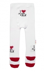 Baby Nellys Bavlněné punčocháče I love mom &amp; dad - červené