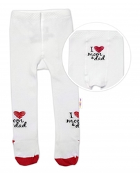 Baby Nellys Bavlněné punčocháče I love mom &amp; dad - červené