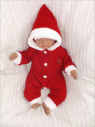 Z&Z Dětský pletený overálek s kapucí Baby Santa, červený, vel. 86