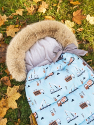 Baby Nellys Dětský fusak maxi PREMIUM Stroje, modrý - 110 x 50 cm