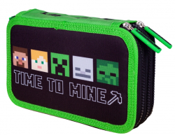 Školní penál třípatrový Minecraft Time to mine
