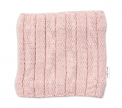 BABY NELLYS Dětská zimní nadčasová čepice + komínek , pudrová