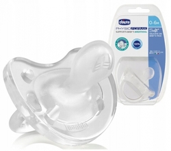 Dudlík silikonový ortodontický Chicco - PHYSIO SOFT transparentní - 0-6měs.