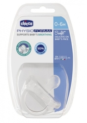 Dudlík silikonový ortodontický Chicco - PHYSIO SOFT transparentní - 0-6měs.