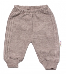 5-dílná pletená sada Baby Nellys, Boy, body, kalhoty, svetr, čepička, motýlek - béžová
