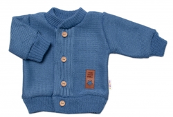 5-dílná pletená sada Baby Nellys, Boy, body, kalhoty, svetr, čepička, motýlek - modrá
