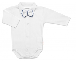 5-dílná pletená sada Baby Nellys, Boy, body, kalhoty, svetr, čepička, motýlek - modrá
