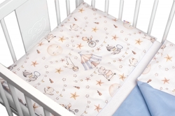 3-dílná sada Mantinel s povlečením Baby Nellys Cirkus, modrá/bílá