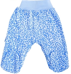 Polodupačky kojenecké bavlna - LEOPARDÍK bílo-modré 