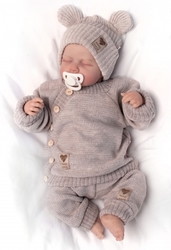 Dětský pletený svetřík s knoflíčky, zap. bokem, Hand Made Baby Nellys, béžový
