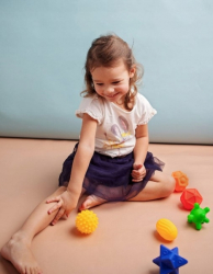 Edukační, senzorické barevné míčky/ježečci Hencz Toys , 6ks v krabičce