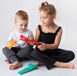 Gumové měkké nářadí Hencz Toys, pastelové - 3 ks