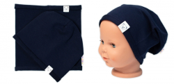 Čepice s nákrčníkem bavlna, Little Bear, Baby Nellys, granátová