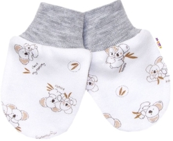 Kojenecké rukavičky, bavlna Koala Basic - šedý lem