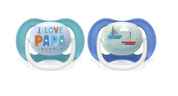Dudlík Ultra Air Animals, 6-18m - I Love Papa Avent, modrý