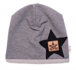 Dětská čepice bavlna, Baby Star, Baby Nellys, šedá