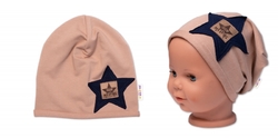 Dětská čepice bavlna, Baby Star, Baby Nellys, cappuccino