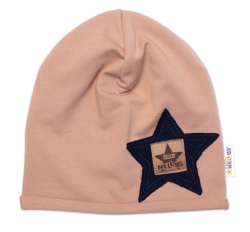 Dětská čepice bavlna, Baby Star, Baby Nellys, cappuccino
