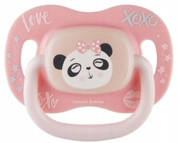 Dudlík silikový plochý svítící - EXOTIC PANDA růžový - 0-6měs.  
