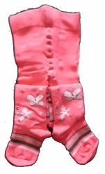 Punčocháče dětské bavlna - MOTÝL tmavě růžové 