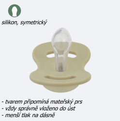 Šidítko, dudlík, silikon, symetrický, 2ks, Lullaby Planet, 0-6m, oliva/hořčice