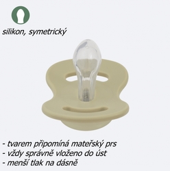 Šidítko, dudlík, silikon, symetrický, svítící, 2ks, Lullaby Planet, 0-6m, oliva