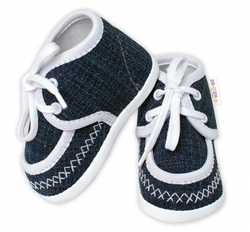 Kojenecké capáčky/botičky s obšitím, Baby Nellys, jeans