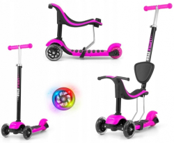 Tříkolka, koloběžka Milly Mally, Scooter Little Star 3 v 1 - růžová