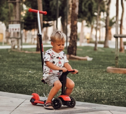 Tříkolka, koloběžka Milly Mally, Scooter Little Star 3 v 1 - růžová
