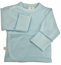 Košilka kojenecká bavlna - S RUKAVIČKOU modrá 