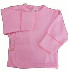 Košilka kojenecká bavlna - S RUKAVIČKOU růžová 