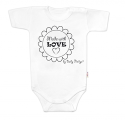 Body krátký rukáv Made with love, Baby Nellys, bílé